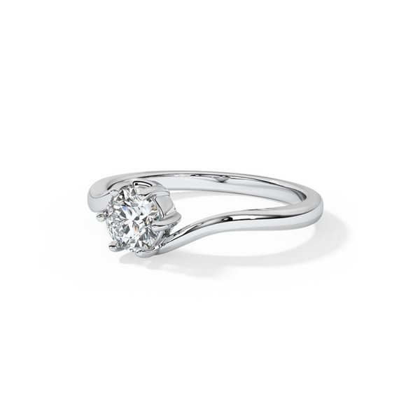 IGI Certified 0.40 CT Natural Diamond Ring In 14k Gold - Picture 3 of 7
